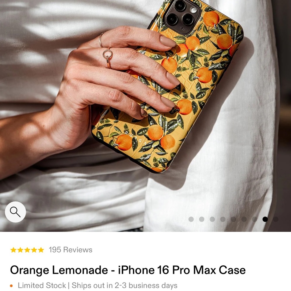 Orange Pattern Phone Case - Picture 8 of 9